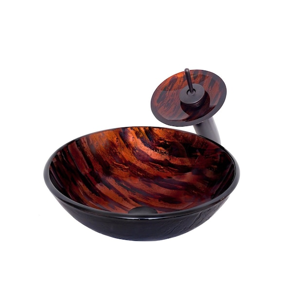 Novatto MIMETICA Glass Vessel Bathroom Sink Set, Oil Rubbed Bronze NSFC-025001ORB - main